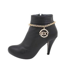 Women Gold Metal Chain Boot Bracelet Anklet Shoe SEXY Charm Hood Fashion Jewelry